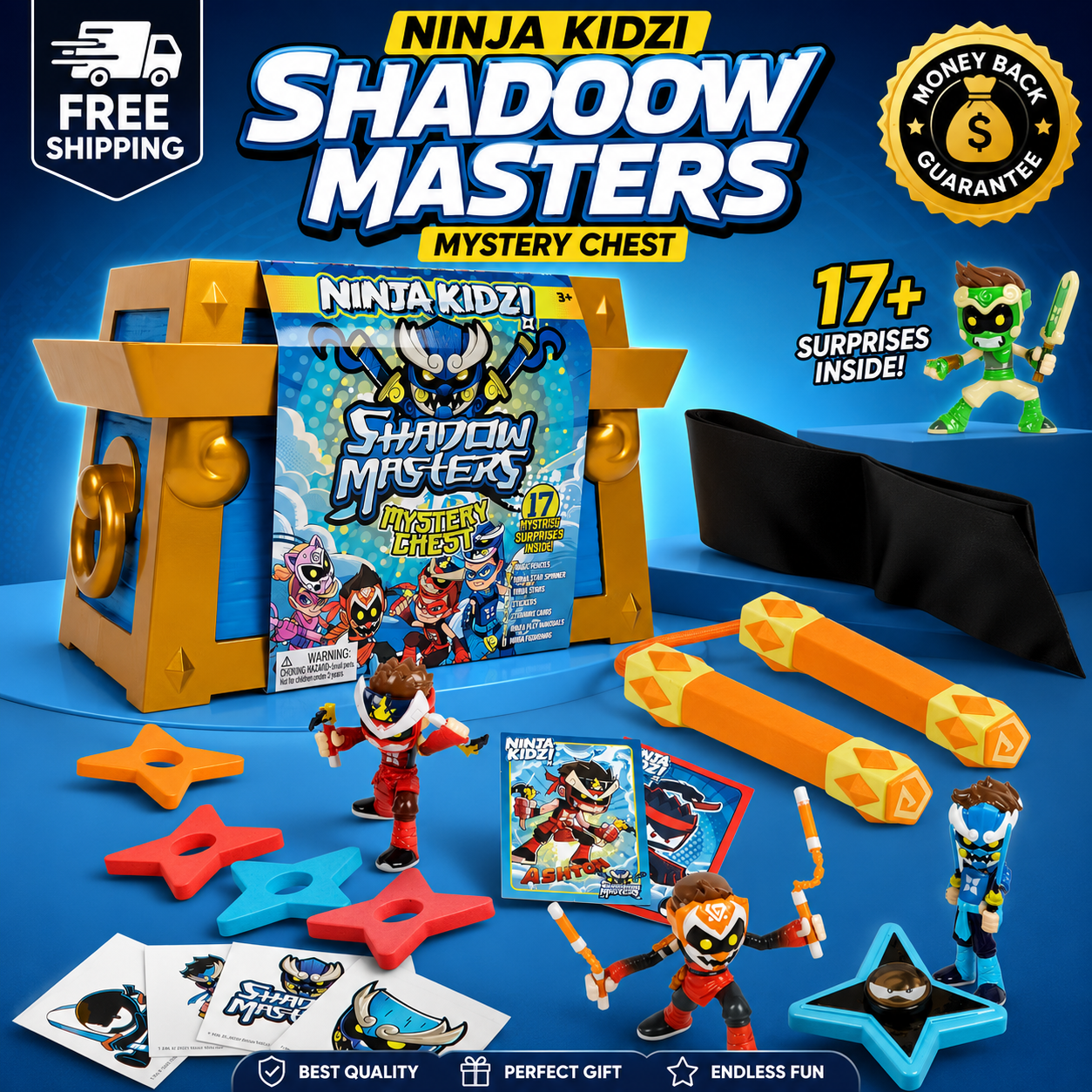 Ninja Kidz Mystery Warrior Pack with mini ninja figures and accessories